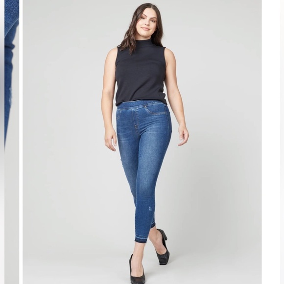 Spanx Distressed Ankle Skinny Jeans Medium Wash Medium - Picture 2 of 12